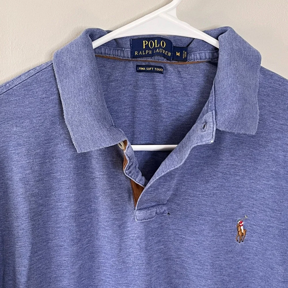 Polo Ralph Lauren Polo Shirt Pima Soft Touch Men M Long Sleeve Flesh Pony Preppy